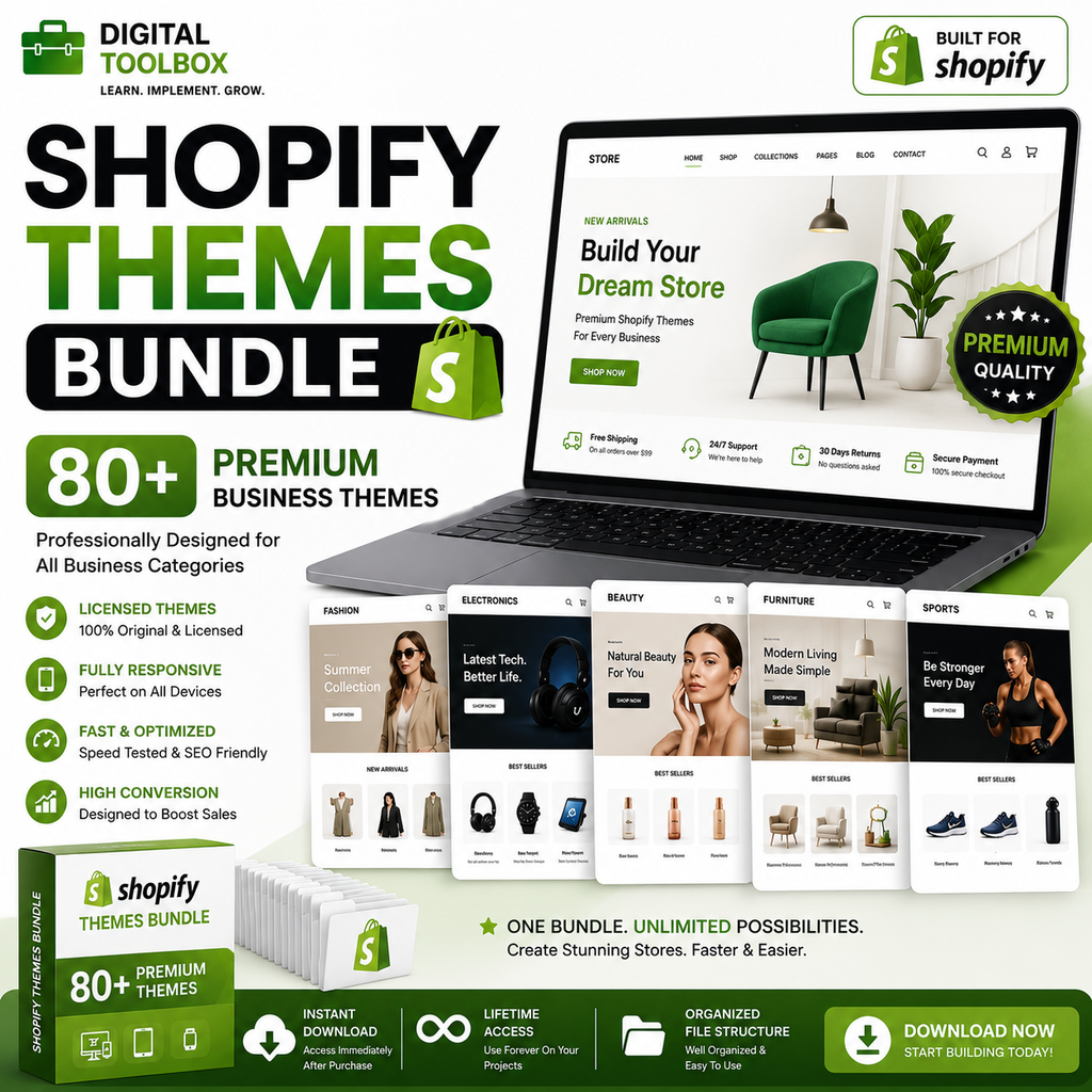 Shopify Themes Bundle – 80+ Premium Business Themes