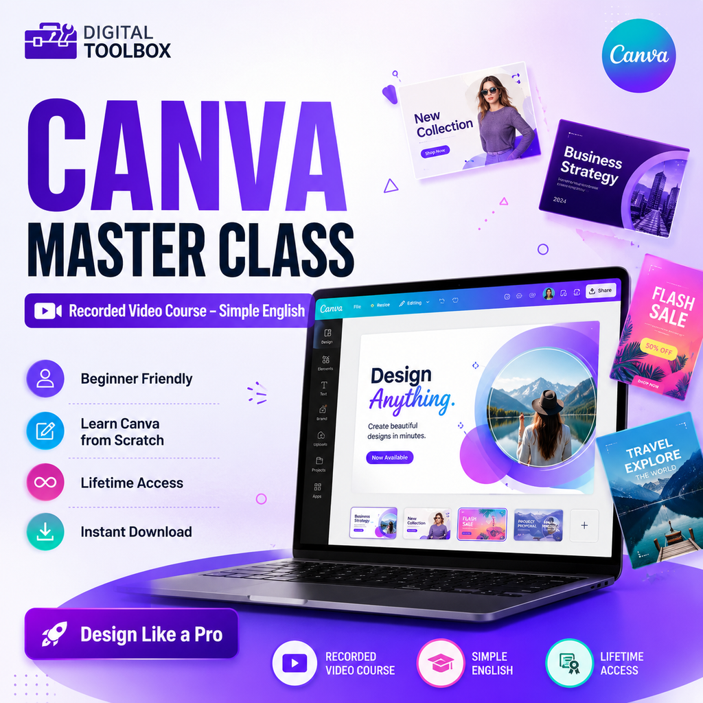 Canva Master Class (Recorded Video – Simple English)