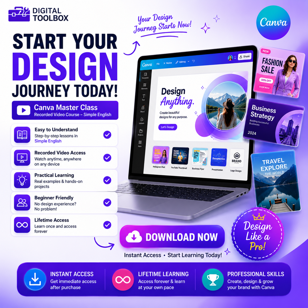 Canva Master Class (Recorded Video – Simple English)