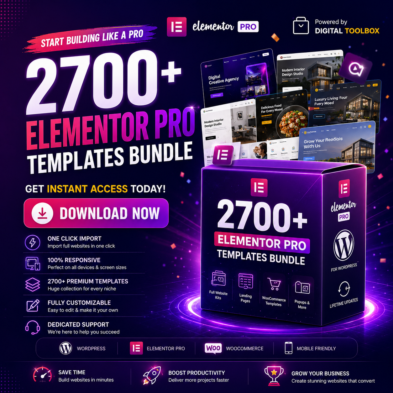 2700+ Elementor Pro Templates Bundle for WordPress